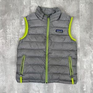 Patagonia Down Sweater Vest Boys XS 5-6 Gray Green Puffer Insulated Lightweight